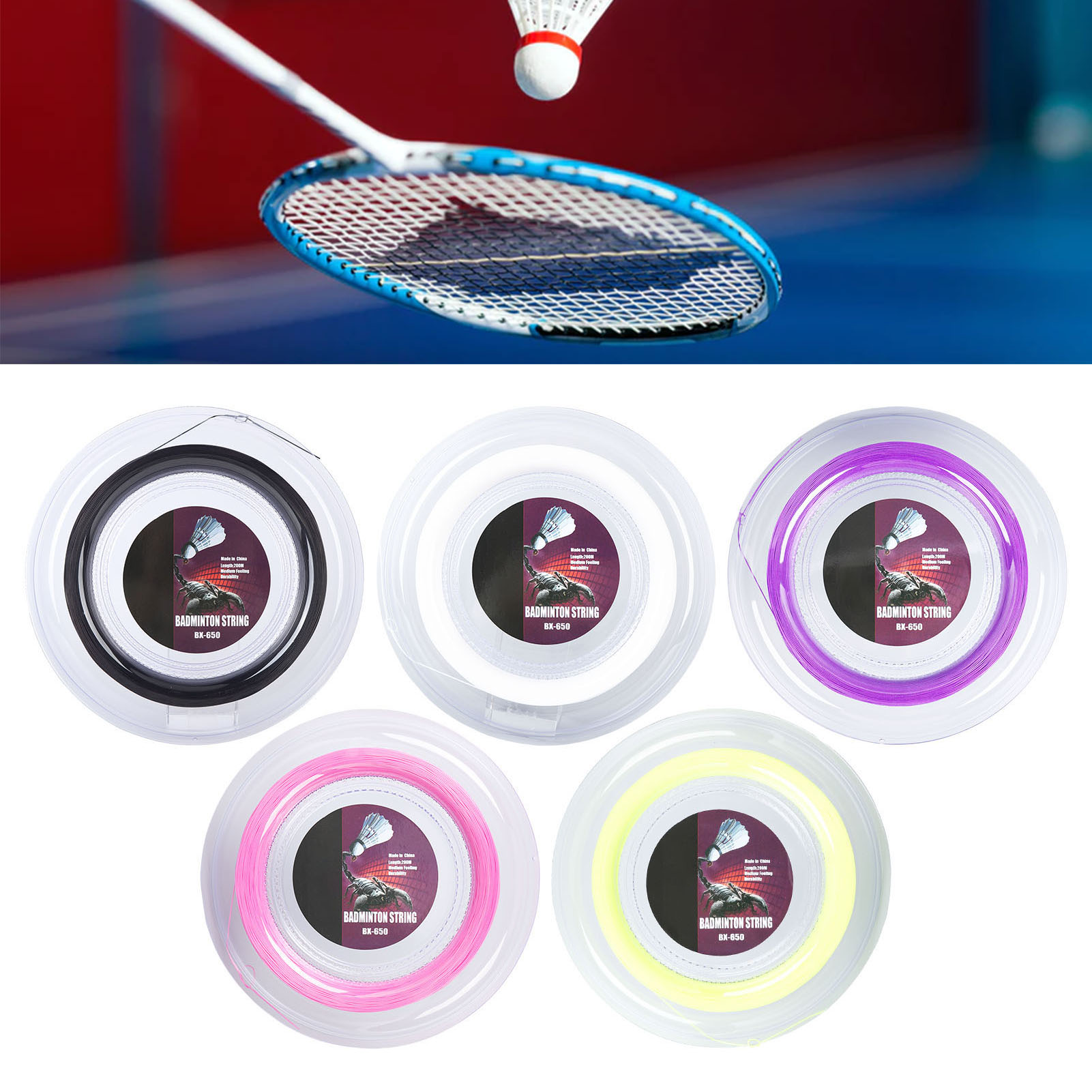Badminton Match - 0.72mm 200m Badminton Racquet String Nylon
