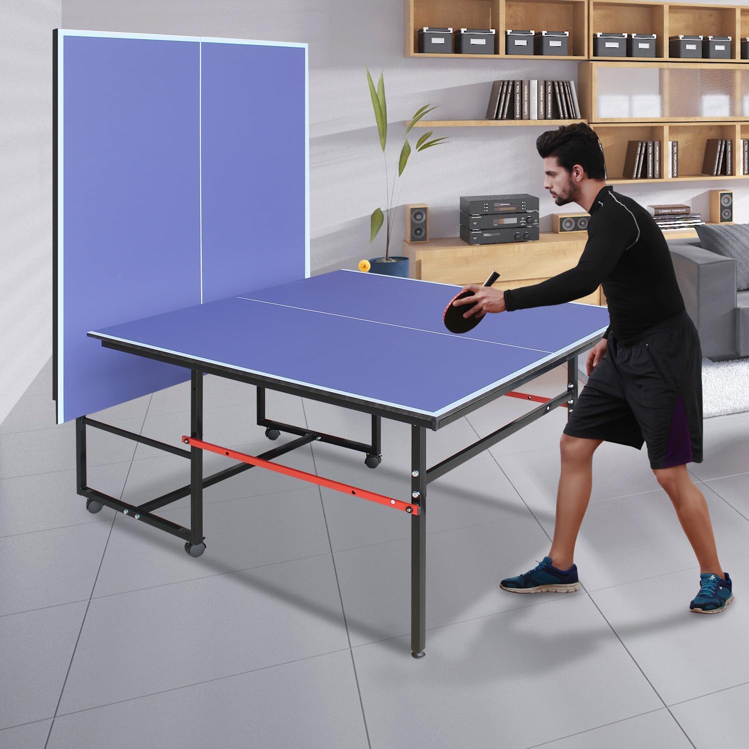 8 ft Portable Ping Pong Table， - Badminton Single 评论和价格
