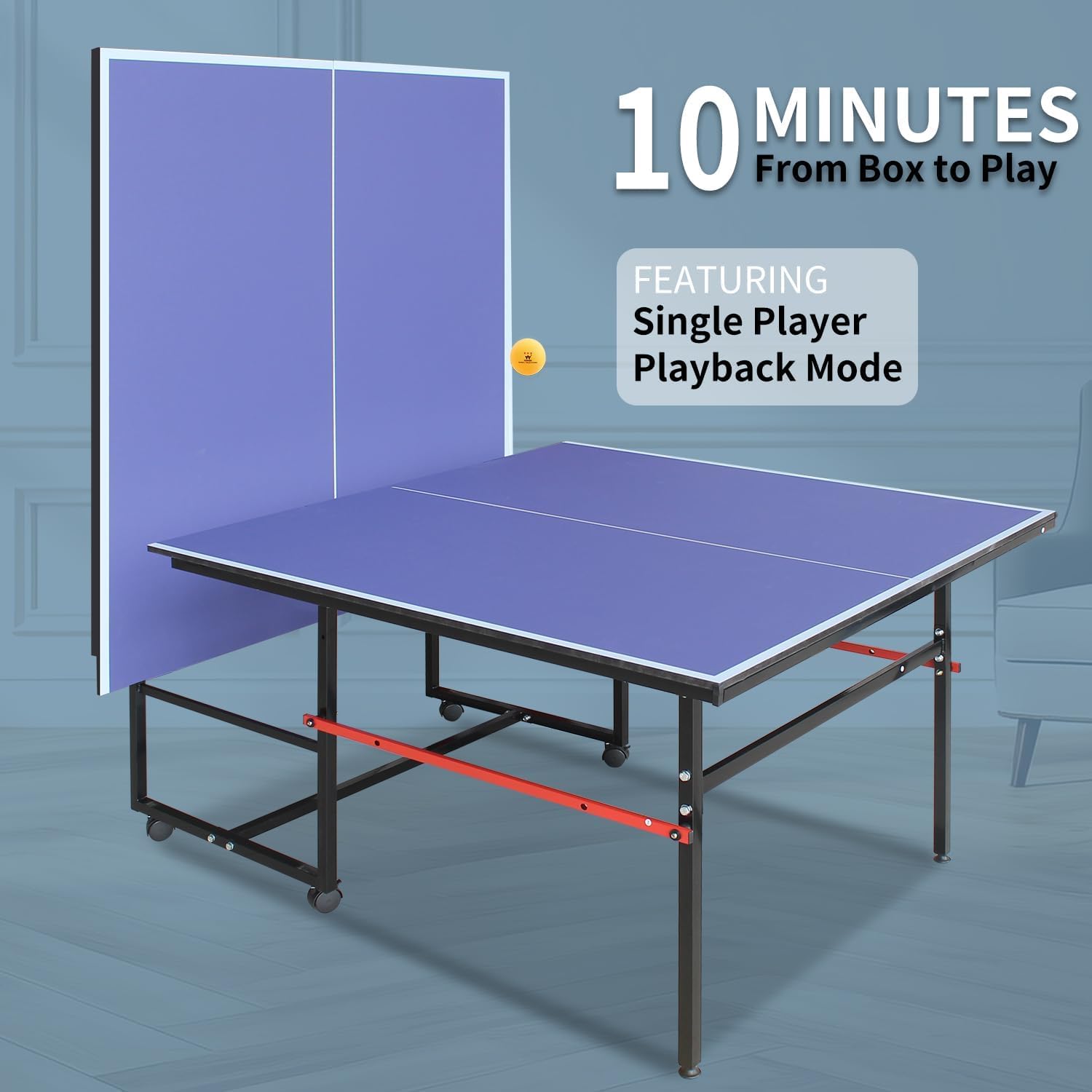 8 ft Portable Ping Pong Table， - Badminton Single 评论和价格
