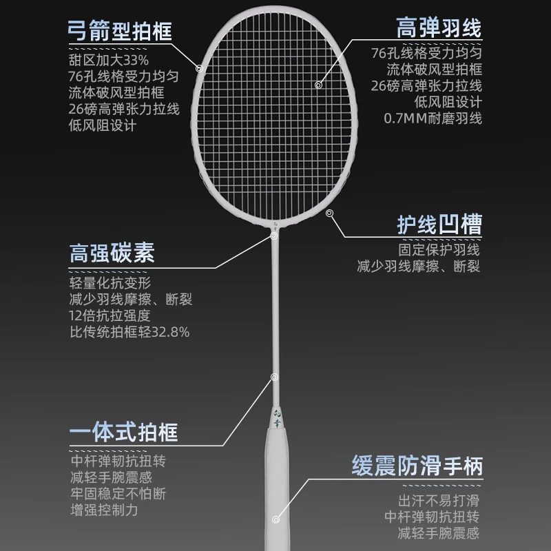 5U Badminton Racket Full Carbo - Badminton Single 评论和价格