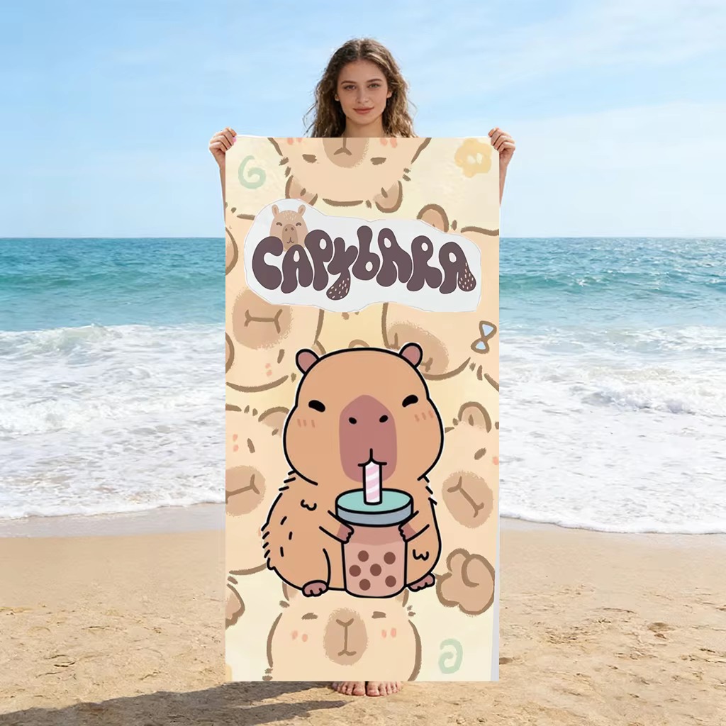 Capybara Cartoon Beach Towel Q - Towel Small Sport 评论和价格